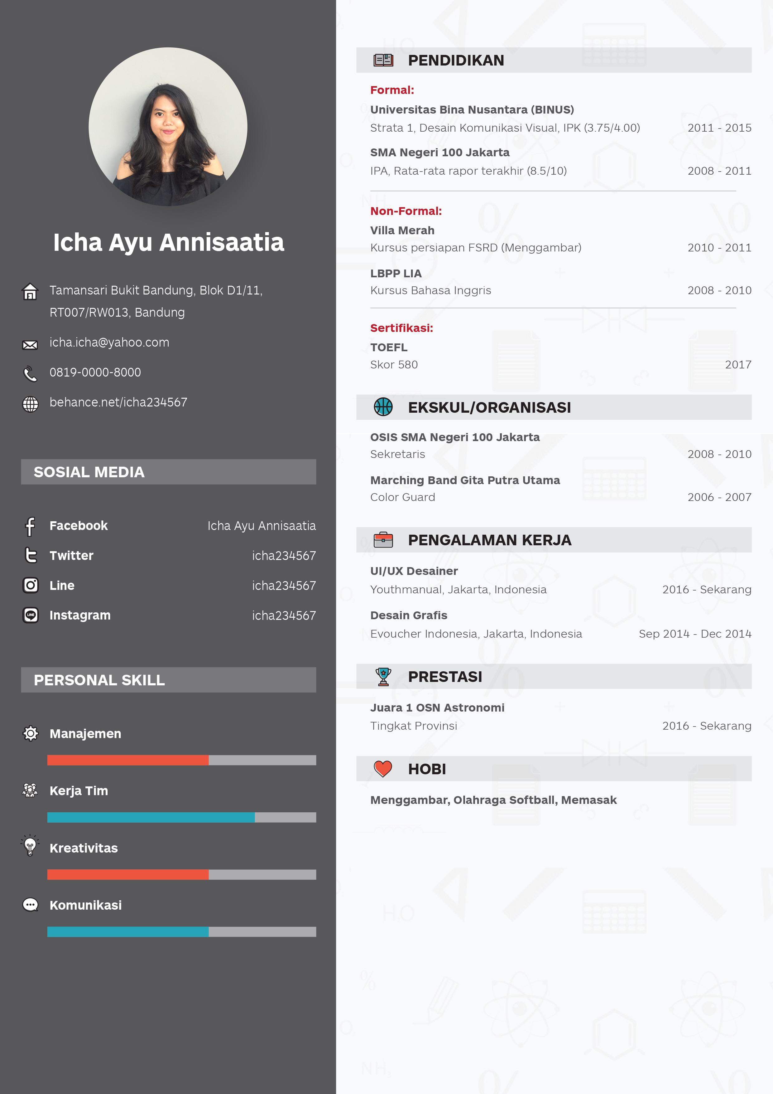 Contoh Cv Magang Mahasiswa - Simak Gambar Berikut