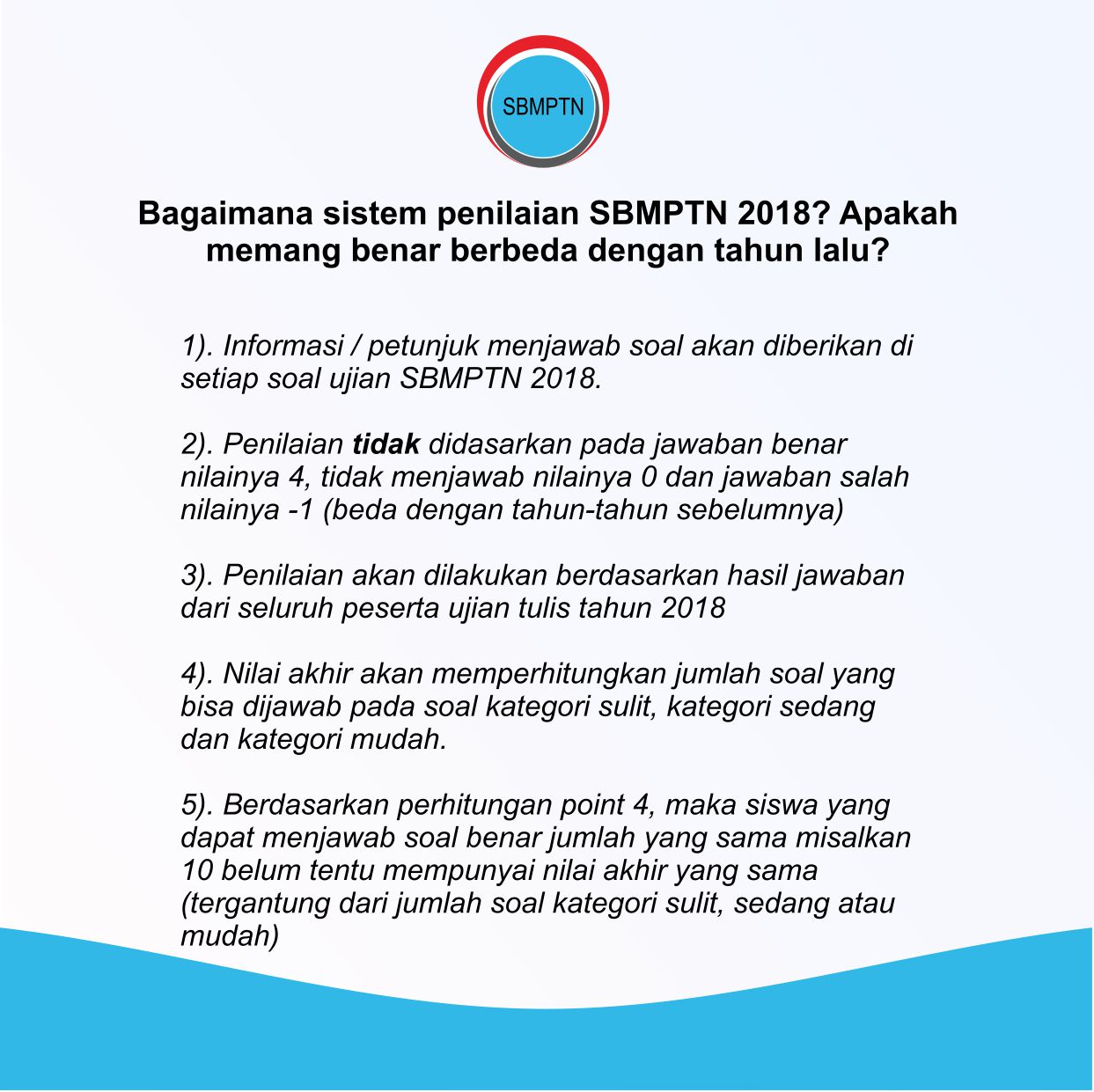 sistem penilaian sbmptn 2018